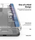 Galaxy S20 Plus Case | Fusion Design - Clear phone case with New York skyline graphic, highlighting TPU and PC layers.