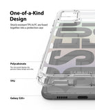 Galaxy S20 Plus Case | Fusion Design - Clear protective phone case showing TPU and polycarbonate layers with text labels.