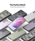 Galaxy S21 FE Case | Fusion - Multiple Galaxy S21 FE phones in various clear and patterned protective cases arranged on white.
