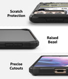 Galaxy S21 Plus Case | Fusion-X Design - Close-ups showing scratch protection, raised screen bezels, and precise port cutouts.