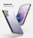 Galaxy S21 Plus Case | Fusion - Clear protective case on a Galaxy S21 Plus showing precise cutouts and fit.