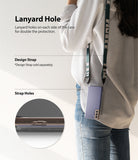 Galaxy S21 Plus Case | Fusion - Person wearing a phone case with a lanyard strap, highlighting the integrated side strap holes.
