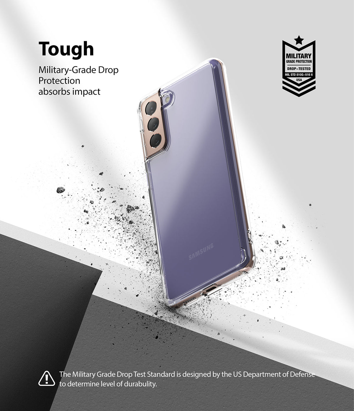 Galaxy S21 Plus Case | Fusion - Clear protective phone case on a purple Galaxy S21 Plus with military-grade drop protection.