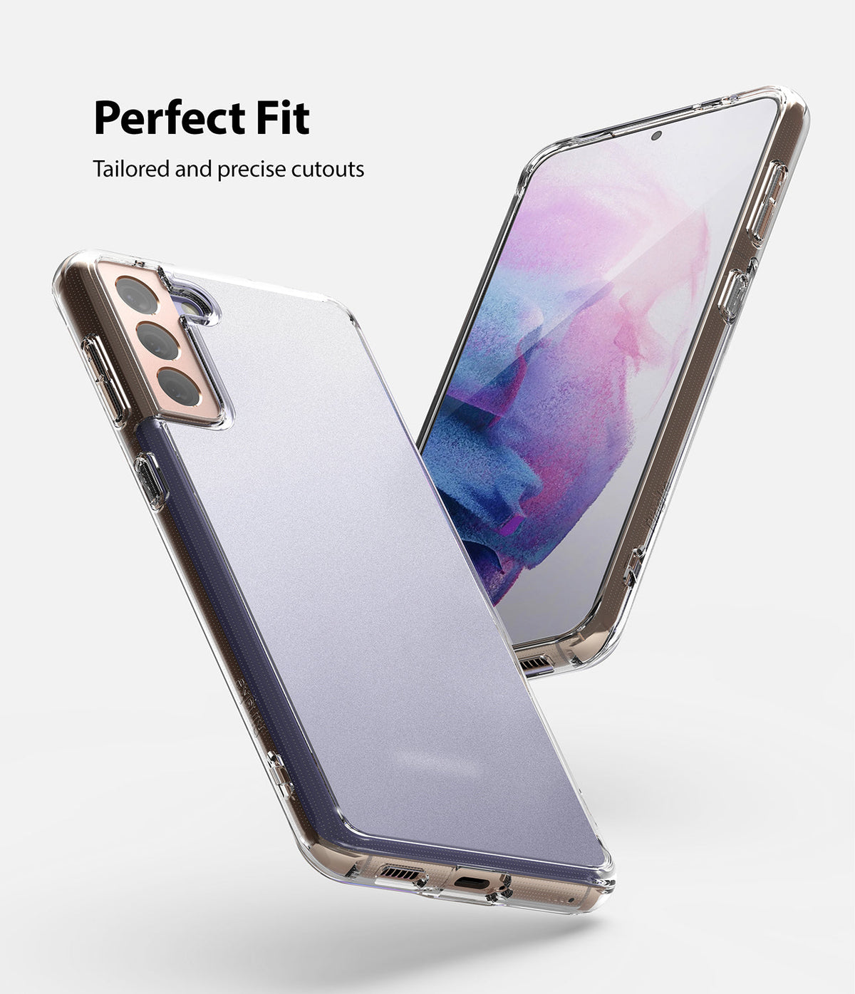 Galaxy S21 Plus Case | Fusion - Clear protective phone case showing precise cutouts for camera and ports on a Galaxy S21 Plus.