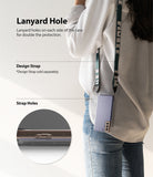 Galaxy S21 Plus Case | Fusion - A person wearing a phone case with a lanyard, highlighting the integrated strap holes.