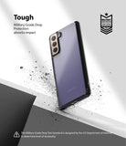 Galaxy S21 Plus Case | Fusion - Clear phone case with black frame floating above debris, highlighting military-grade drop protection.
