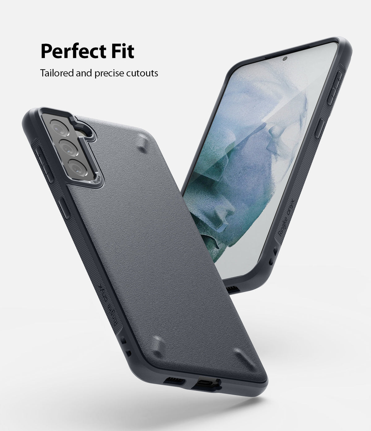 Galaxy S21 Plus Case | Onyx - Black Onyx phone case showing precise camera and port cutouts on a Galaxy S21 Plus.