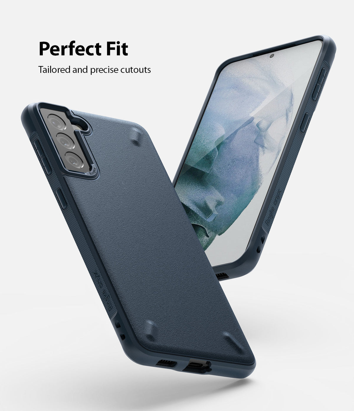 Galaxy S21 Plus Case | Onyx - Matte navy phone case showing precise camera and port cutouts against a white background.
