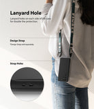 Galaxy S21 Ultra Case | Air-S - Person wearing a phone case with a lanyard strap, highlighting the integrated strap holes.