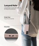 Galaxy S21 Ultra Case | Air-S - Person wearing a phone case with a lanyard strap, highlighting the integrated strap holes.