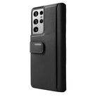 Galaxy S21 Ultra Case | Folio Signature+ - Black leather folio case for Galaxy S21 Ultra with magnetic closure.