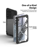 Galaxy S21 Ultra Case | Fusion-X Design - Two Galaxy S21 Ultra phones with clear and graphic-printed protective cases.