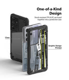 Galaxy S21 Ultra Case | Fusion-X Design - Clear and graphic-printed protective phone cases shown from the back.
