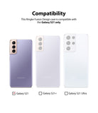 Galaxy S21 Case | Fusion Design - Compatibility chart showing Galaxy S21, S21+, and S21 Ultra with a checkmark for S21.