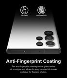 Galaxy S22 Ultra Camera Lens Protector | Camera Lens Frame Glass - Galaxy S22 Ultra Camera Lens Protector - Close-up of individual lens covers on a phone with anti-fingerprint icons.