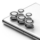 Galaxy S22 Ultra Camera Lens Protector | Camera Lens Frame Glass - Galaxy S22 Ultra Camera Lens Protector - Silver metal rings with glass covers hovering above phone camera lenses.