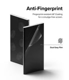 Galaxy S22 Ultra Case Combo | Fusion Case + Screen Protector - Galaxy S22 Ultra Case Combo - Two phones showing anti-fingerprint coating and a peel-away Dual Easy screen protector film.