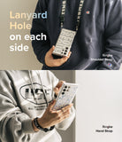 Galaxy S22 Ultra Case | Fusion Design - Two views of a phone case featuring dual lanyard holes for shoulder and hand straps.