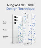 Galaxy S22 Ultra Case | Fusion Design - Exploded view of a floral phone case showing outer, fusion, and inner print layers.