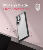 Galaxy S22 Ultra Case | Fusion - Clear phone case with military-grade drop protection against a dusty pink background.