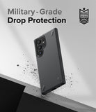 Galaxy S22 Ultra Case Combo | Onyx + Screen Protector - Black phone case with camera protection and debris effect.