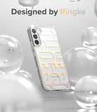 Galaxy S22 Case | Fusion Design - Clear phone case with SEOUL typography surrounded by floating glass spheres.
