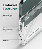 Galaxy S22 Plus Case | Fusion - Diagram highlighting lanyard holes, hard polycarbonate back, and soft TPU frame.