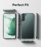 Galaxy S22 Plus Case | Fusion - Clear protective case shown from multiple angles on a green Samsung Galaxy S22 Plus.