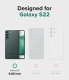 Galaxy S22 Case | Fusion - Comparison chart showing Galaxy S22 is compatible while S22+ and S22 Ultra are not.