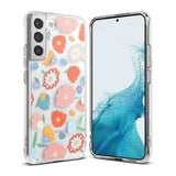 Galaxy S22 Plus Case | Fusion Design - Clear phone case with colorful, hand-drawn floral patterns on the back.
