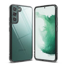 Galaxy S22 Plus Case | Fusion - Clear protective case on a green Samsung Galaxy S22 Plus, showing front and back views.