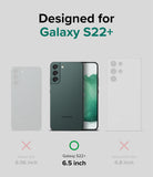 Galaxy S22 Plus Case Combo | Fusion-X Case + Screen Protector + Camera Protector - Galaxy S22 Plus Case Combo - Comparison chart showing Galaxy S22+ is the correct fit among S22, S22+, and S22 Ultra.