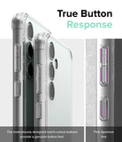 Galaxy S23 FE Case | Fusion - Clear phone case showing detailed button cutouts and tactile response design.
