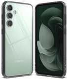 Galaxy S23 FE Case | Fusion - A mint green Samsung Galaxy S23 FE in a clear, protective Ringke Fusion case, front and back view.