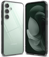 Galaxy S23 FE Case | Fusion - A mint green Samsung Galaxy S23 FE in a clear, protective Ringke Fusion case, front and back view.