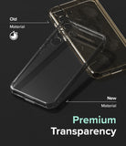 Galaxy S23 FE Case | Fusion - Comparison of a scratched old phone case and a clear new case with premium transparency.