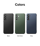 Galaxy S23 FE Case | Onyx - Three Galaxy S23 FE cases in black, dark green, and navy arranged side-by-side on a white background.
