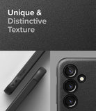 Galaxy S23 FE Case | Onyx - Black phone case with textured surface, side branding, and detailed triple camera cutout.