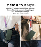 Galaxy S23 FE Case | Onyx - Two people wearing green phone cases attached to colorful lanyards around their necks or waists.
