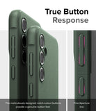 Galaxy S23 FE Case | Onyx - Green textured phone case showing detailed button cutouts and tactile response design.