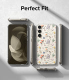 Galaxy S23 Plus Case | Fusion Design - Clear phone case with floral pattern shown from front, back, and side angles.