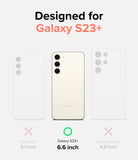 Galaxy S23 Plus Case | Fusion Design - Comparison chart showing the 6.6-inch Galaxy S23+ is the correct fit among S23 models.