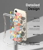 Galaxy S23 Plus Case | Fusion Design - Exploded view of a floral phone case showing PC, TPU, and lanyard hole features.