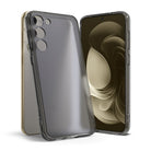 Galaxy S23 Plus Case | Fusion - A clear, smoke-tinted phone case shown from the back and front on a Galaxy S23 Plus.