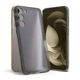 Galaxy S23 Plus Case | Fusion - A clear, smoke-tinted phone case shown from the back and front on a Galaxy S23 Plus.