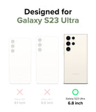 Galaxy S23 Ultra Case | Air - Comparison chart showing Galaxy S23, S23+, and S23 Ultra, highlighting the 6.8-inch Ultra model.