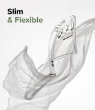 Galaxy S23 Ultra Case | Air - A clear, flexible phone case wrapped in flowing white fabric against a white background.