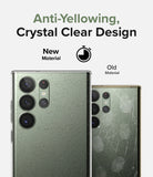 Galaxy S23 Ultra Case | Air - Comparison of a clear, pristine phone case versus an old, yellowed, and scratched case.