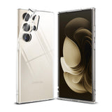 Galaxy S23 Ultra Case | Air - Beige Samsung phone shown from front and back with a clear, flexible protective case.