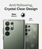 Galaxy S23 Ultra Case | Fusion Bumper - Comparison of a clear, scratch-free case versus an old, yellowed, scratched case.